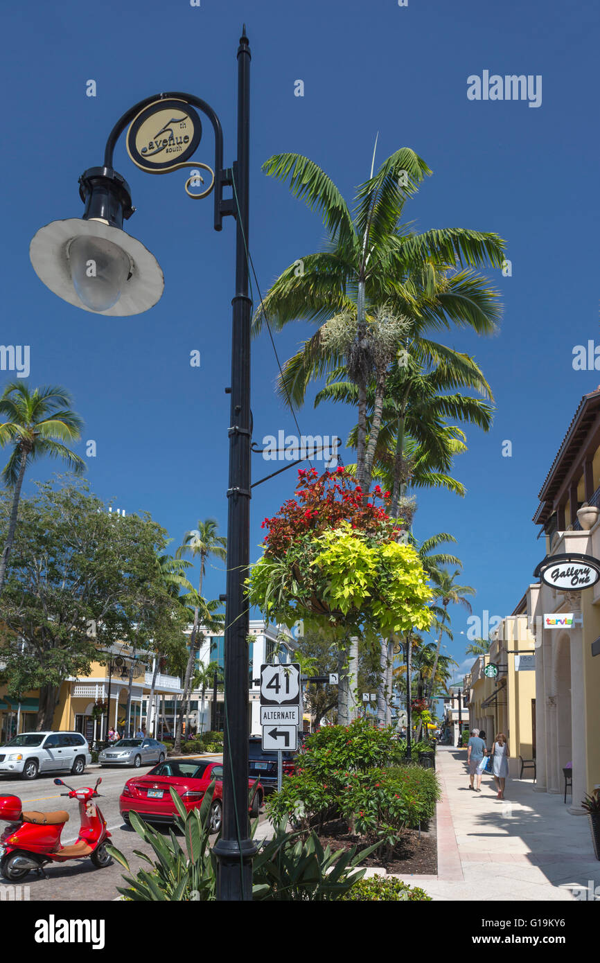 Quinta Avenue South Naples, Florida USA Foto Stock