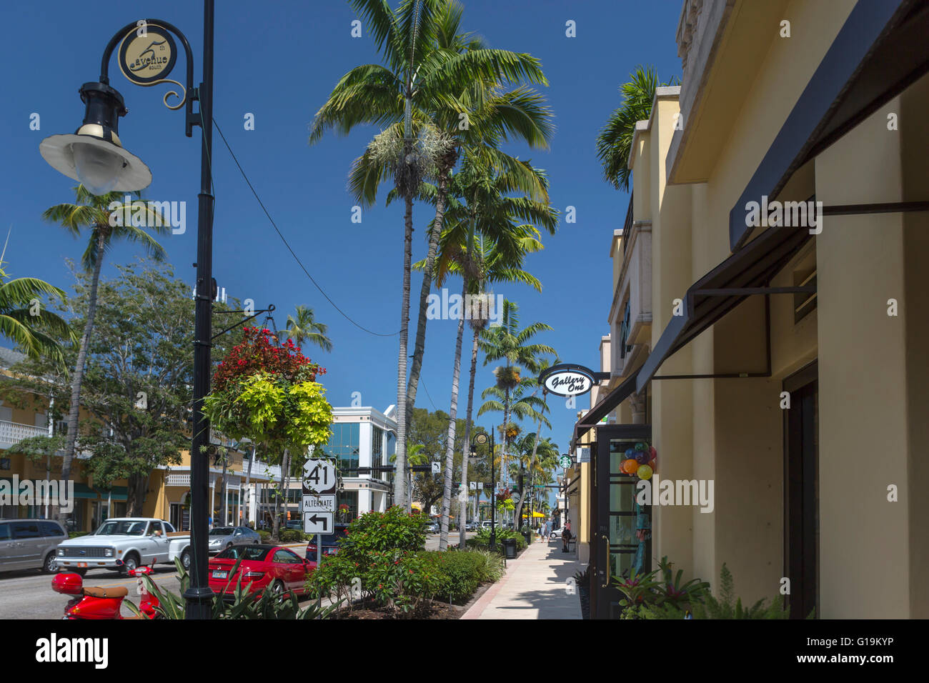Quinta Avenue South Naples, Florida USA Foto Stock