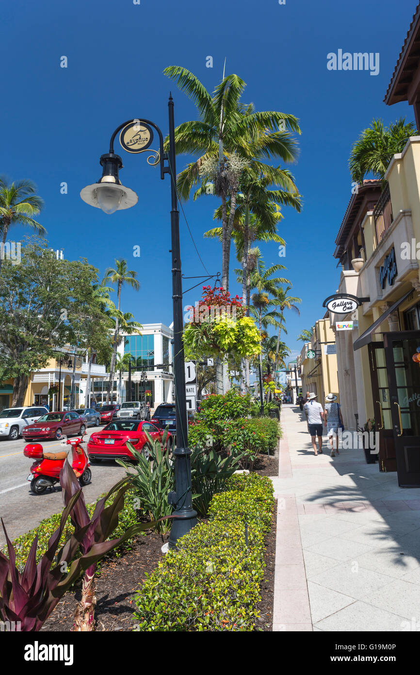 Quinta Avenue South Naples, Florida USA Foto Stock