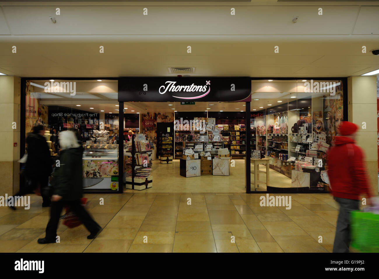Thorntons store in Cardiff St Davids shopping centre - Regno Unito Foto Stock