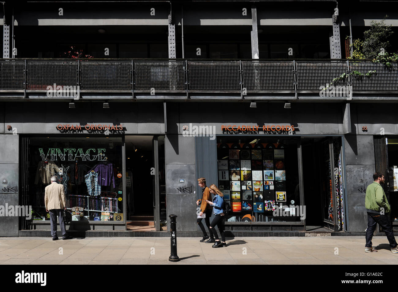 Piccadilly records, Oldham Street, Northern Quarter, Manchester, Martedì 10 Maggio, 2016. Foto Stock
