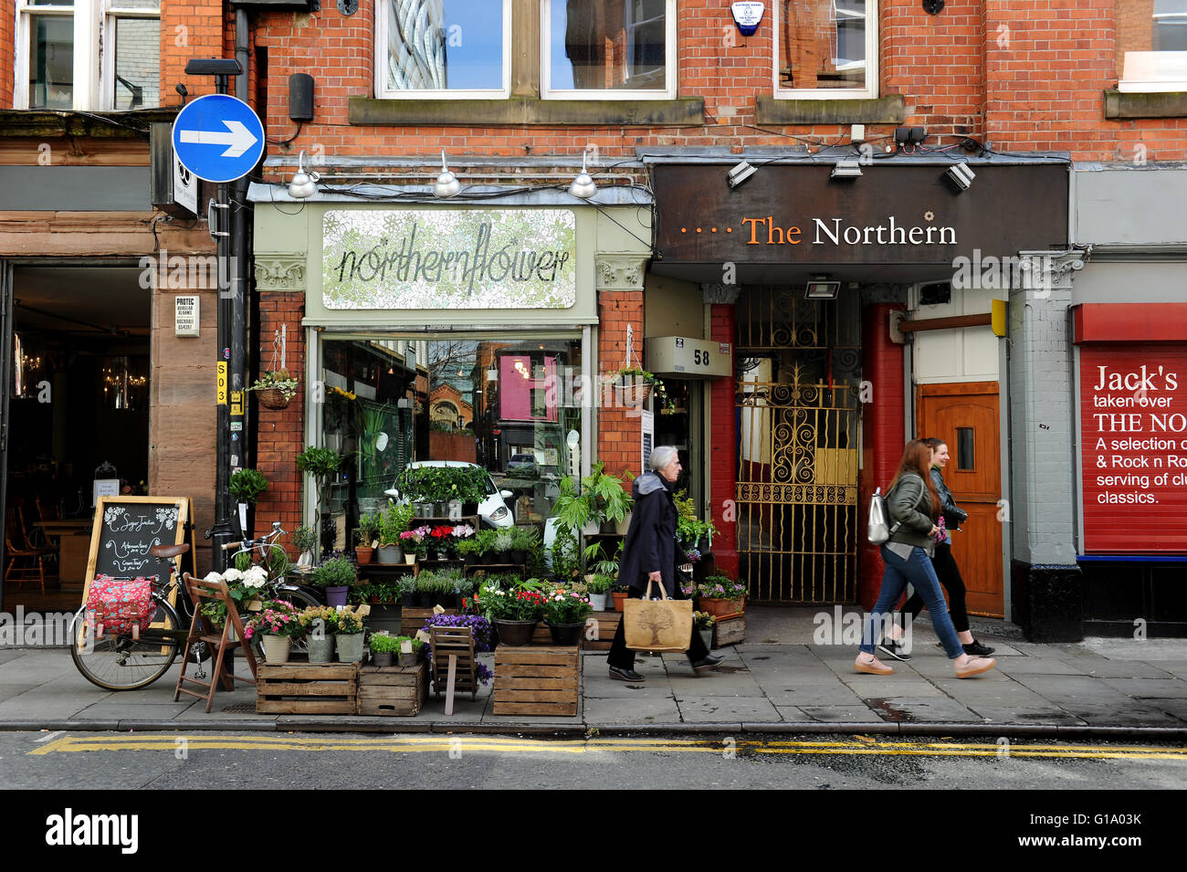 Tib Street, Northern Quarter, Manchester, Martedì 10 Maggio, 2016. Foto Stock