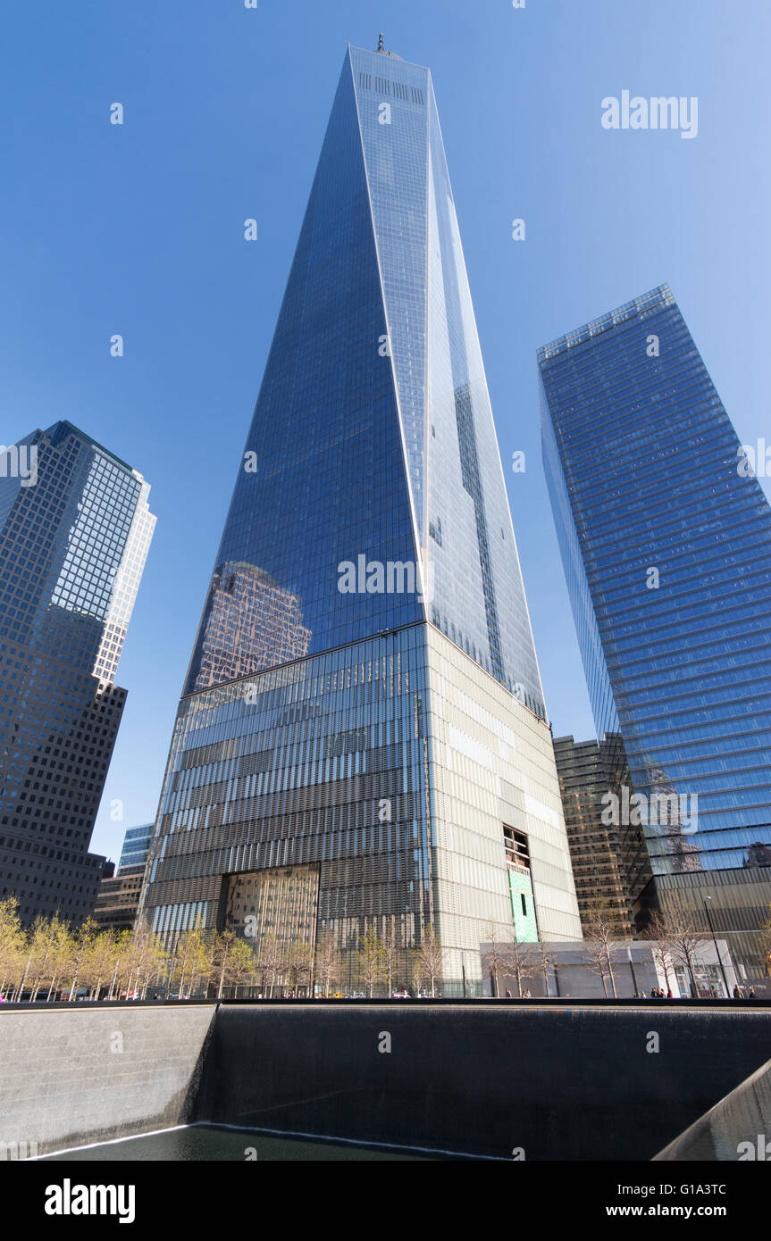 Il nuovo World Trade Center e il 9/11 memorial, Manhattan, New York, Stati Uniti d'America Foto Stock