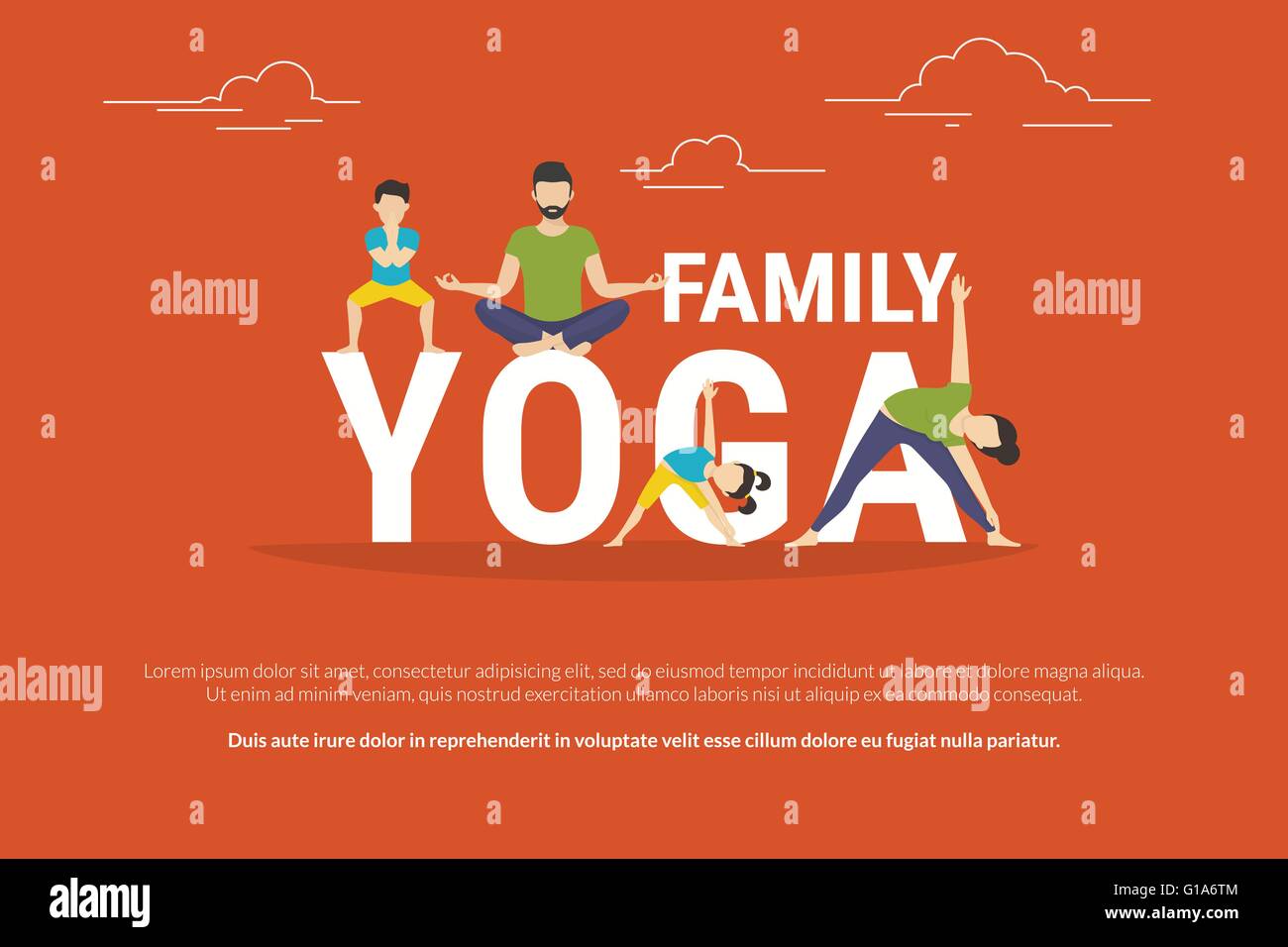 Concetto illustrazione della famiglia yoga Illustrazione Vettoriale