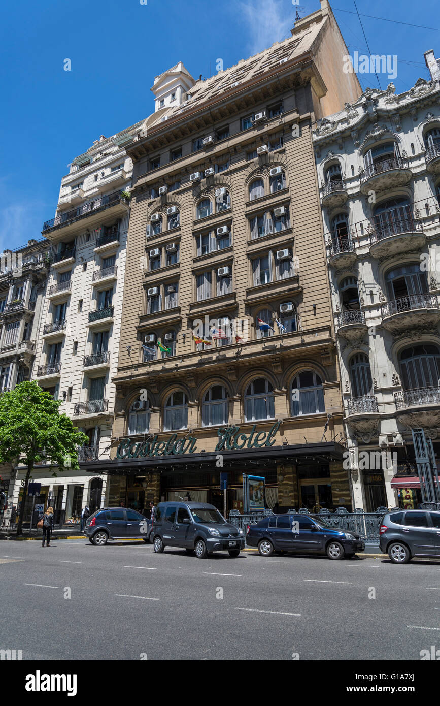 Hotel Castelar, Avenida de Mayo, Buenos Aires, Argentina Foto Stock