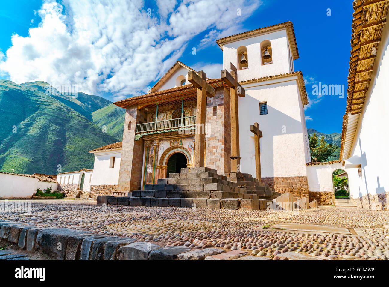 La chiesa barocca dedicata a San Pietro Apostolo situato nel quartiere Andahuaylillas, Cusco, Perù Foto Stock