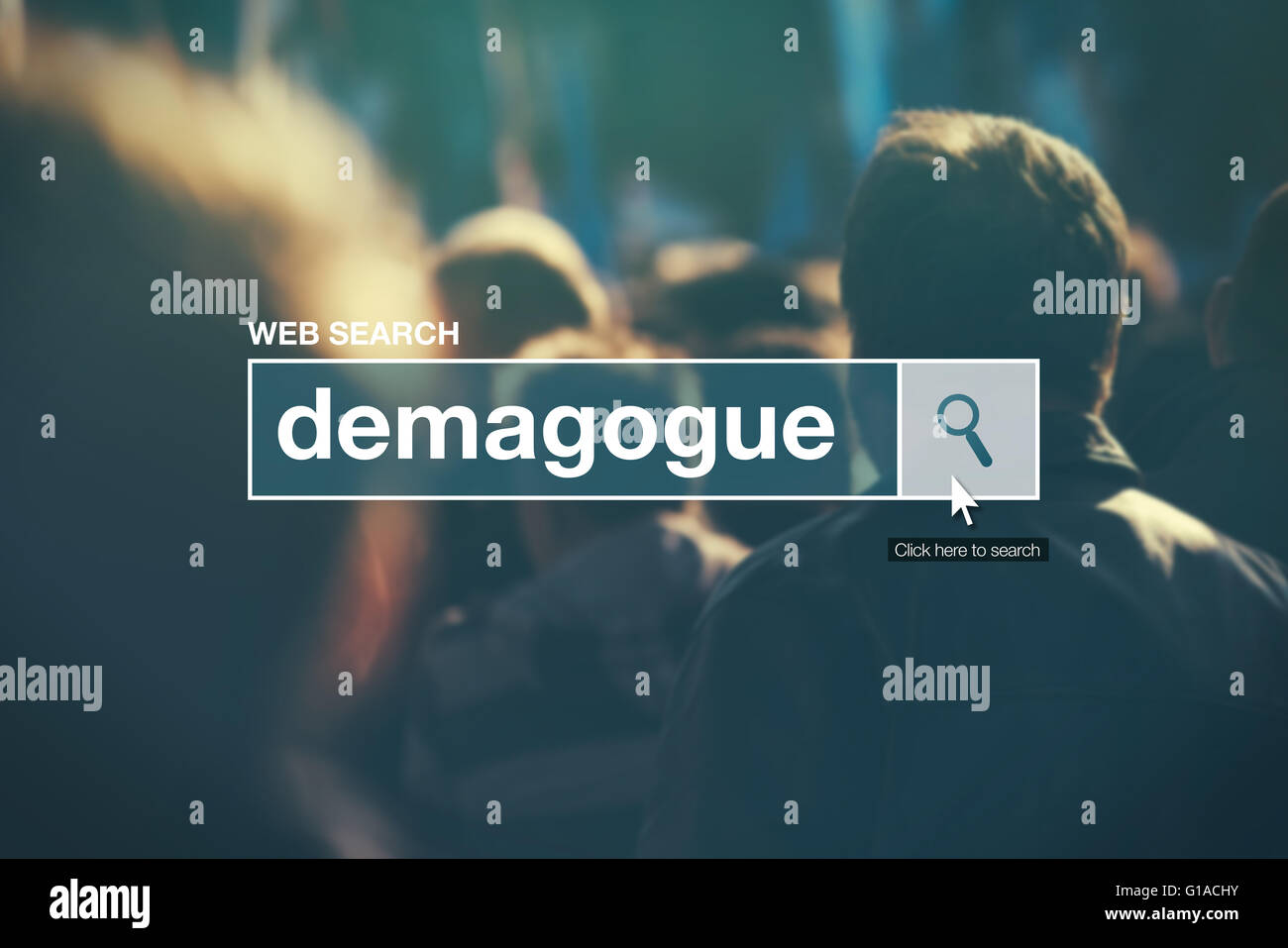Demagogo - Web search bar Termine del glossario su internet Foto Stock