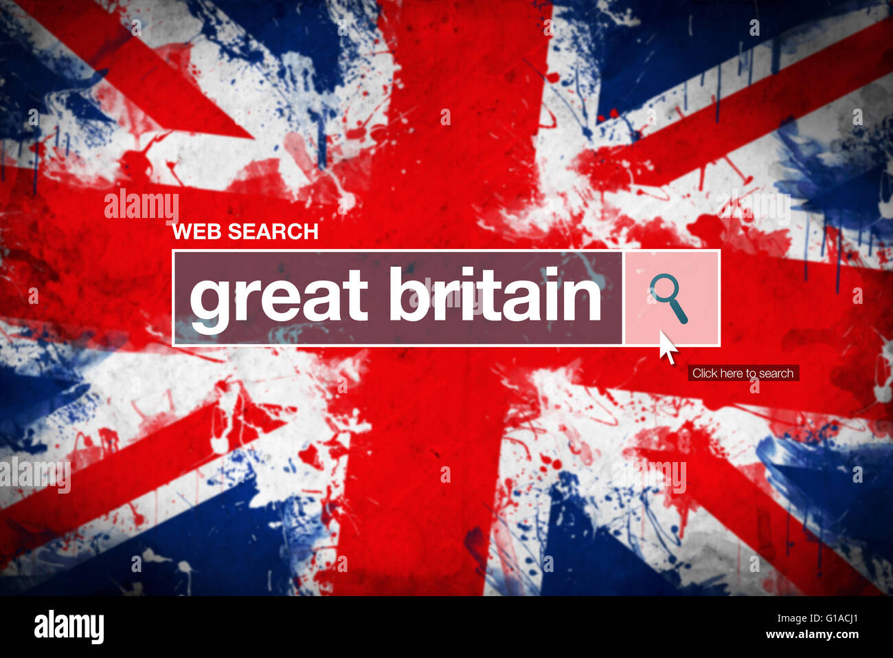 Gran Bretagna - Web search bar Termine del glossario su internet Foto Stock