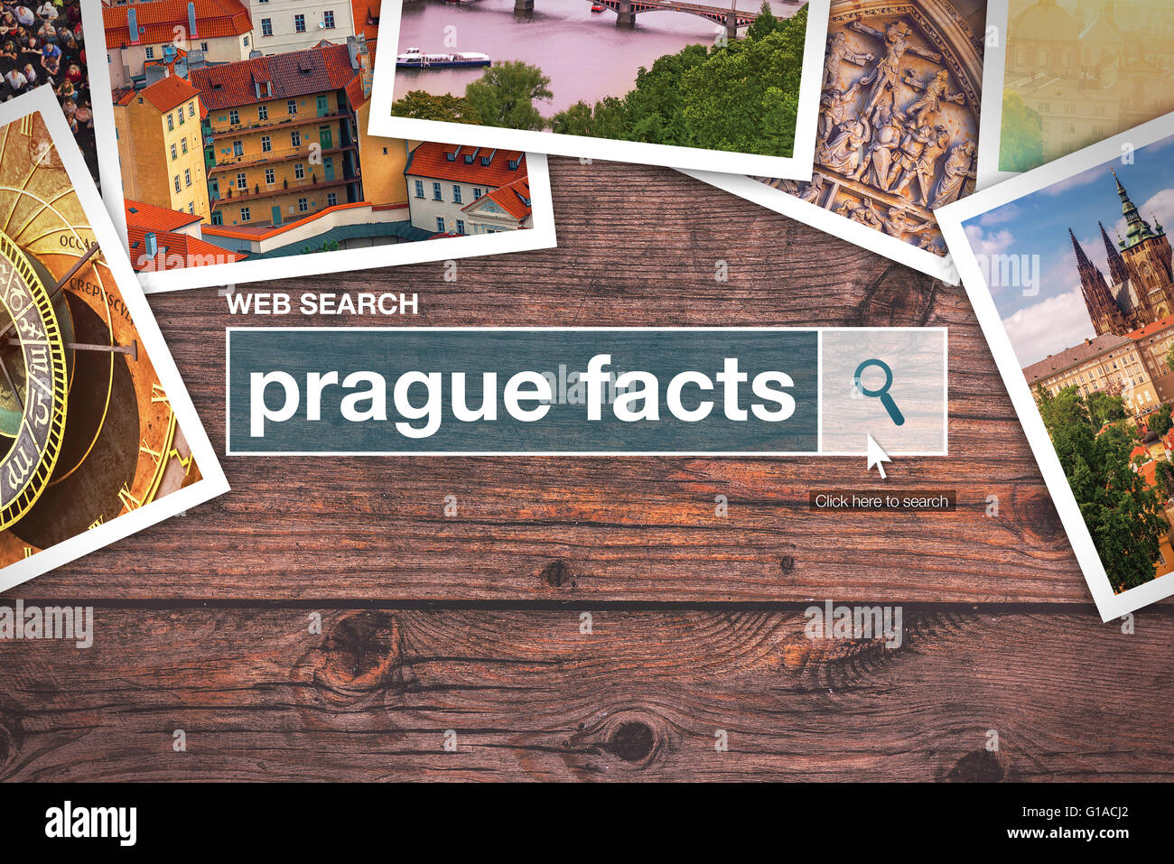 Fatti di Praga - Web search bar Termine del glossario su internet. Foto Stock