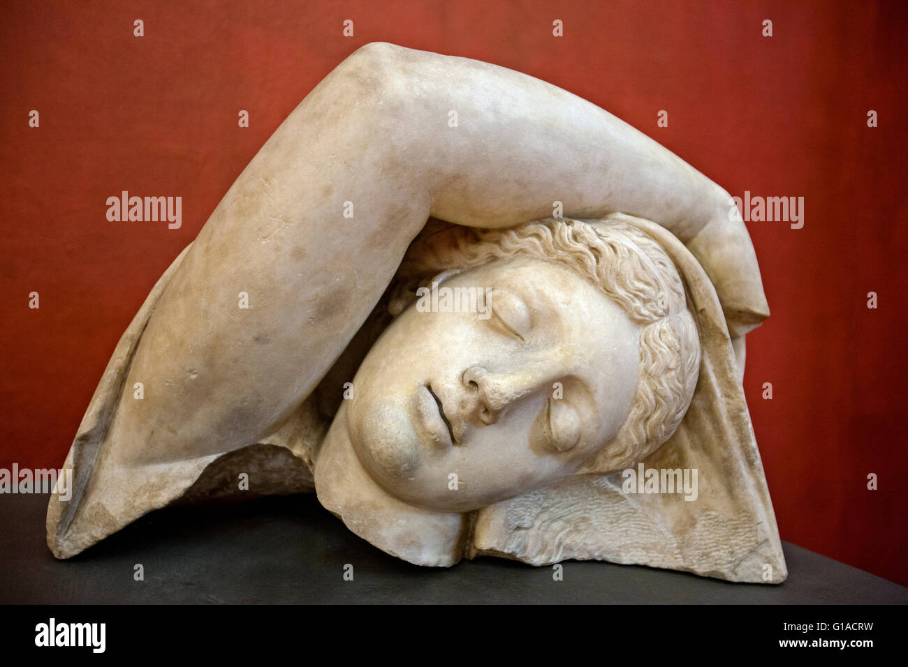 Reclining busto e testa braccio rotto statua in marmo ufizzi gallery Firenze Italia Foto Stock