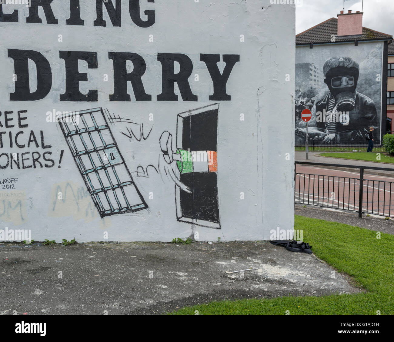 Bogside murali. Derry Londonderry. L'Irlanda del Nord. Regno Unito. Europa Foto Stock