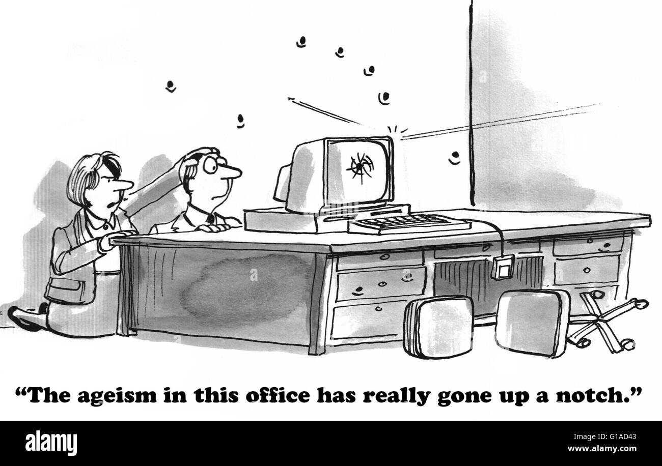Business cartoon circa ageism. Foto Stock