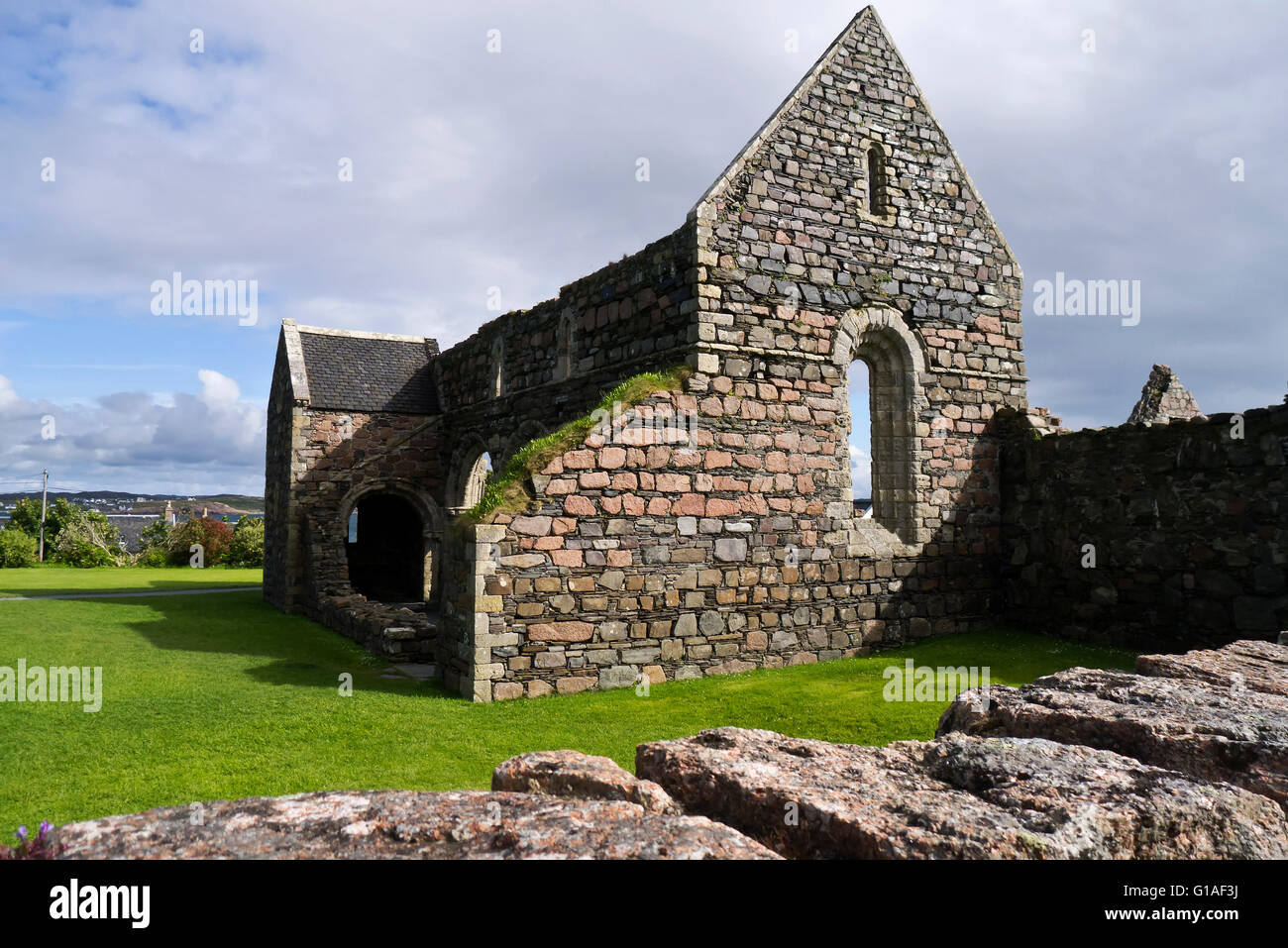 Chiesa e Monastero di Iona Iona, Ebridi Interne, Scozia Foto Stock