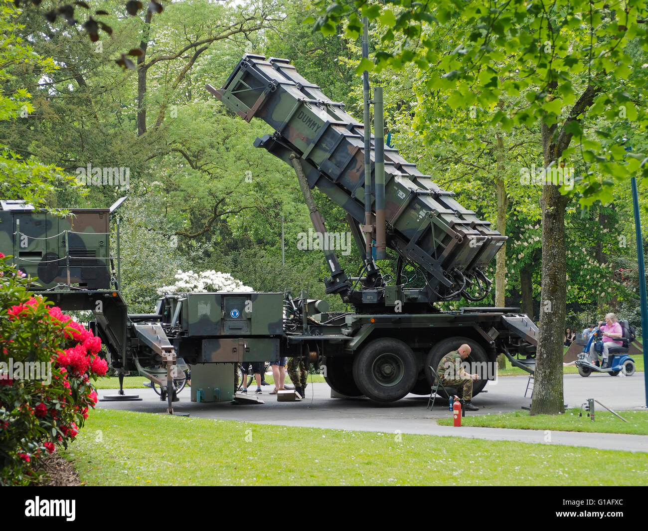 Patriot anti-aereo razzo il sistema di difesa missilistica, Breda, Paesi Bassi Foto Stock