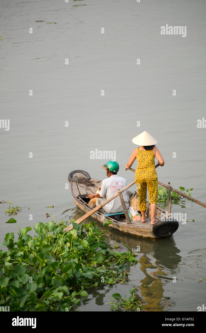 Il fiume Mekong, Chau Doc, Vietnam Foto Stock
