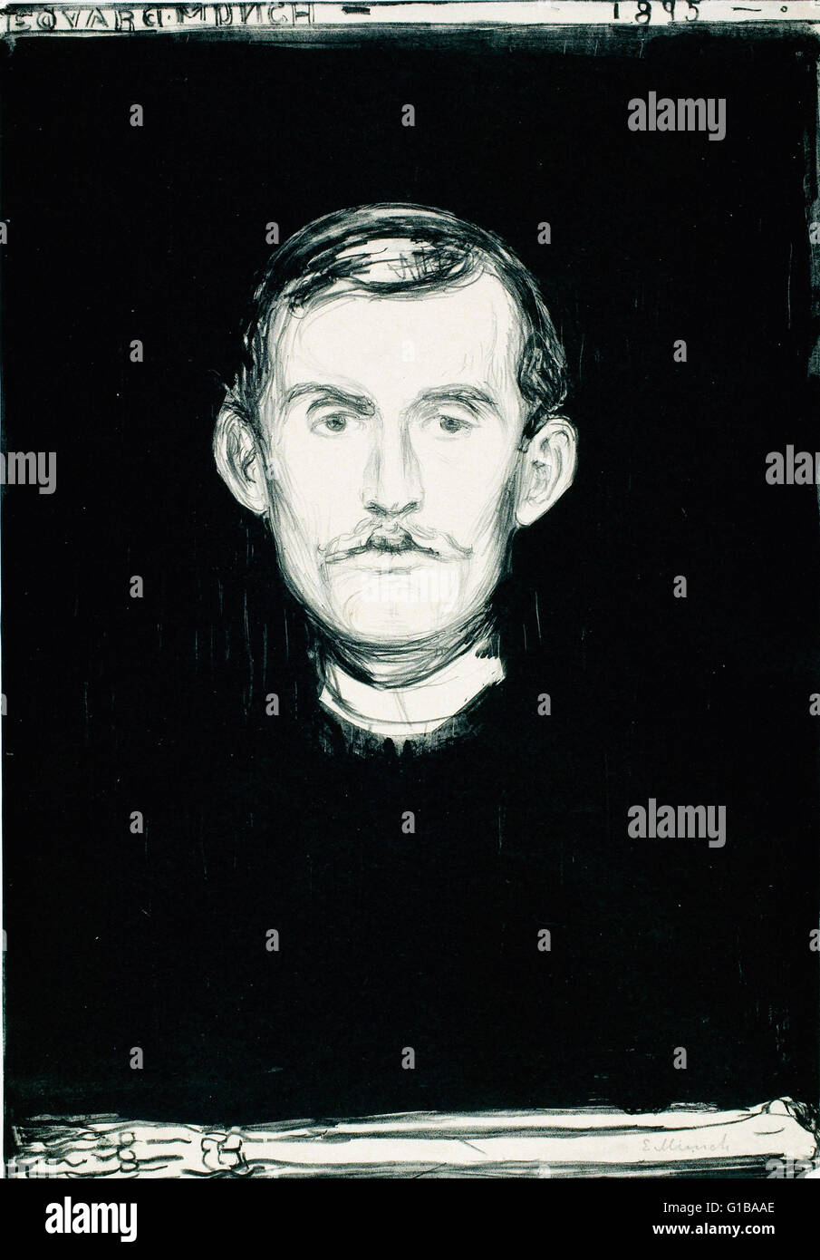 Edvard Munch - Autoritratto (1895) - Il Museo di Munch, Oslo Foto Stock