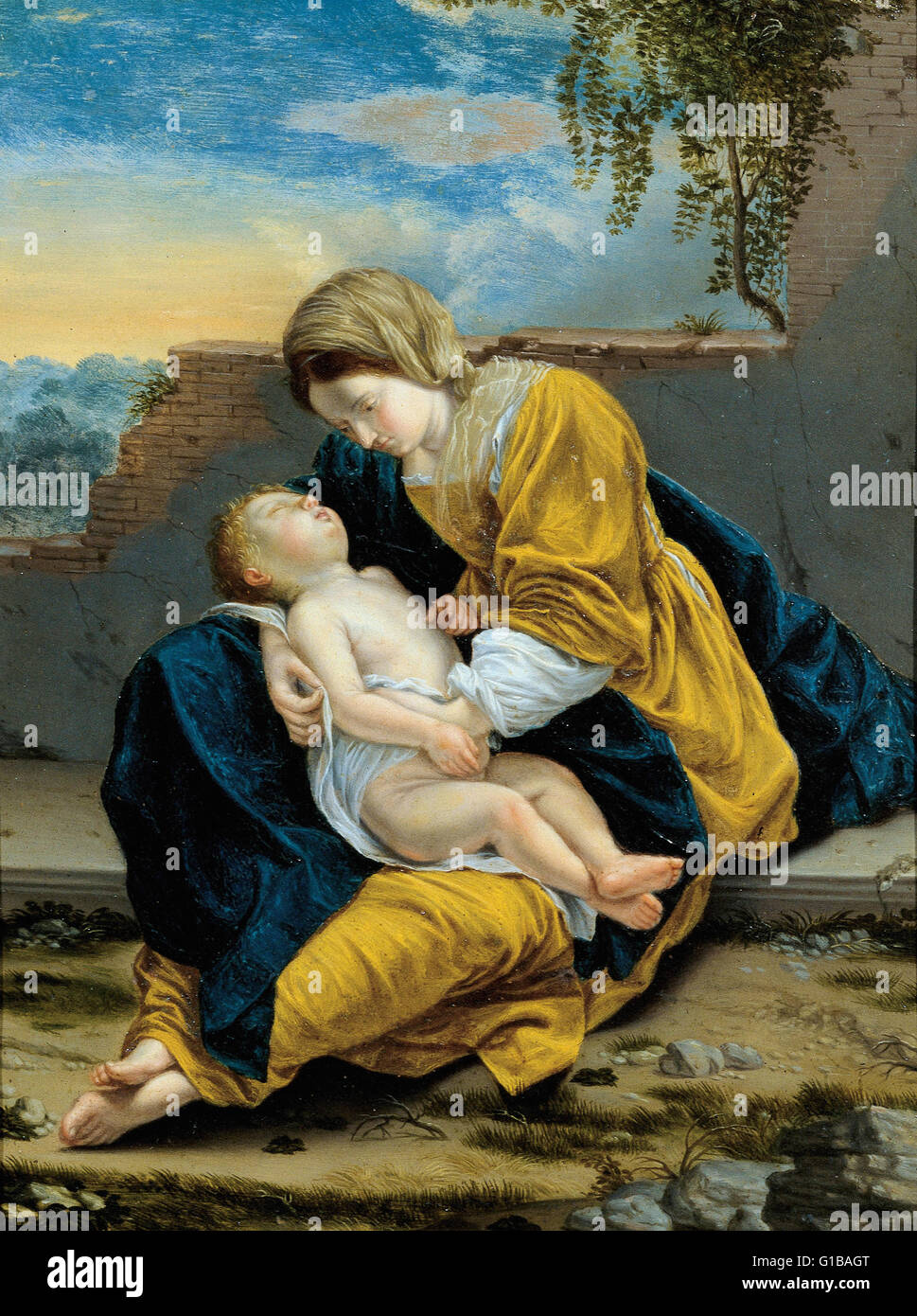 Orazio Gentileschi - Madonna col Bambino in un paesaggio - Musei di Strada Nuova Genova Foto Stock