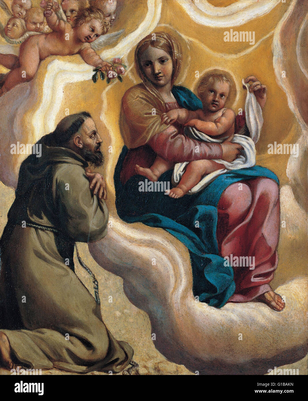 Antonio Carracci - Madonna con Bambino e San Francesco - Musei Capitolini di Roma Foto Stock