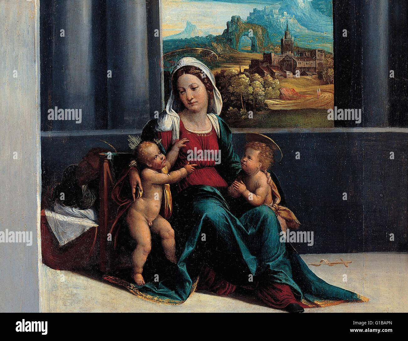Garofalo il workshop - Madonna con Bambino e San Giovanni - Musei Capitolini di Roma Foto Stock