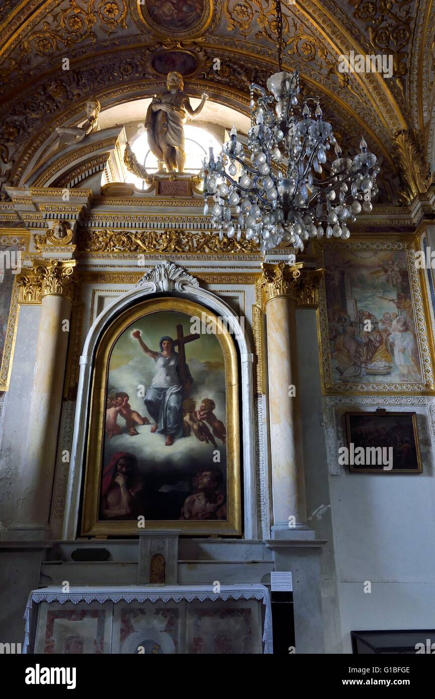 Francia, Corse du Sud, Ajaccio, Cattedrale di Nostra Signora dell'Assunzione (Duomo di Santa Maria Assunta), Delacroix pittura nella cappella della Madonna del pianto Foto Stock
