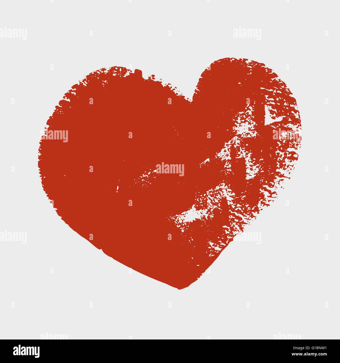 Cliche del cuore rosso su sfondo bianco. Illustrazione Vettoriale