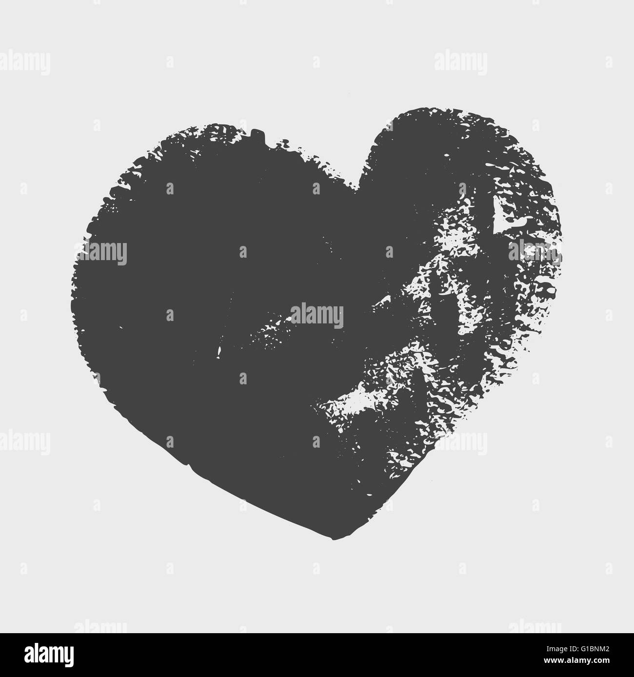 Cliche del cuore nero su uno sfondo bianco. Illustrazione Vettoriale