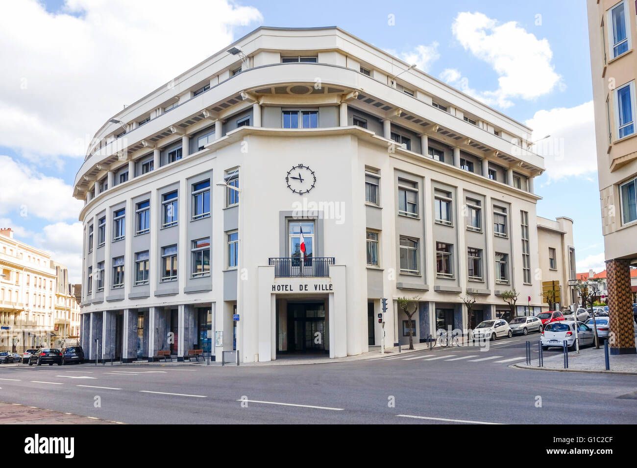 Il Municipio, Municipio di Biarritz. Aquitaine, paesi baschi francesi, Francia. Foto Stock