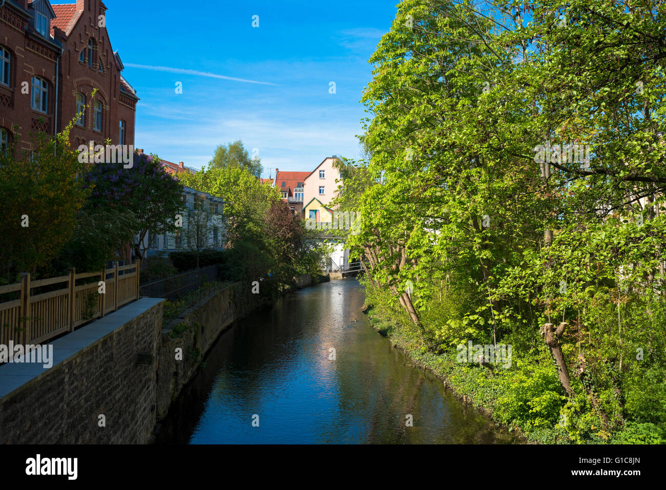 Gera river, Erfurt Foto Stock