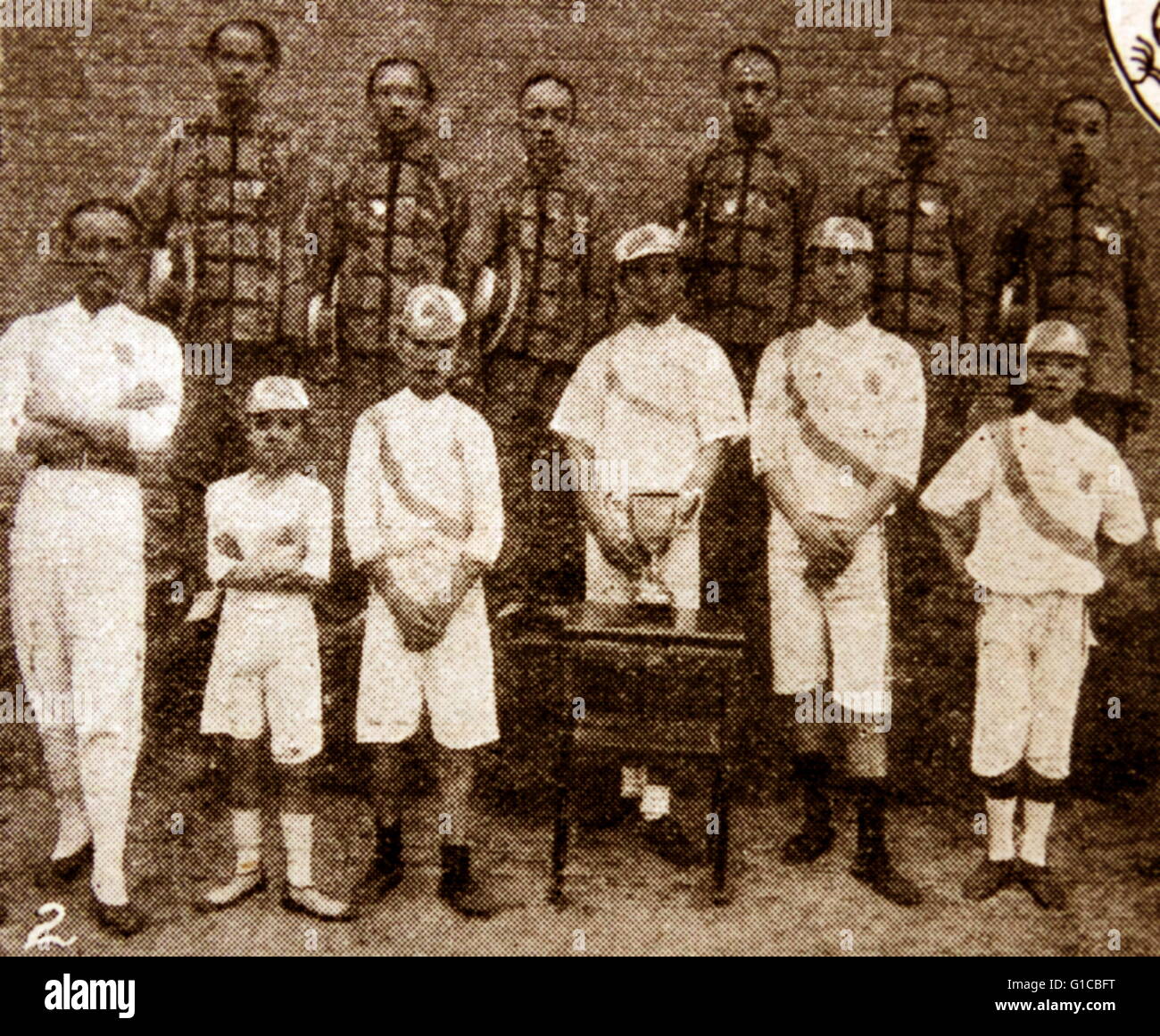 Fotografia della squadra atletica del London Società Missionaria Anglo-Chinese del College. Datata del XIX secolo Foto Stock