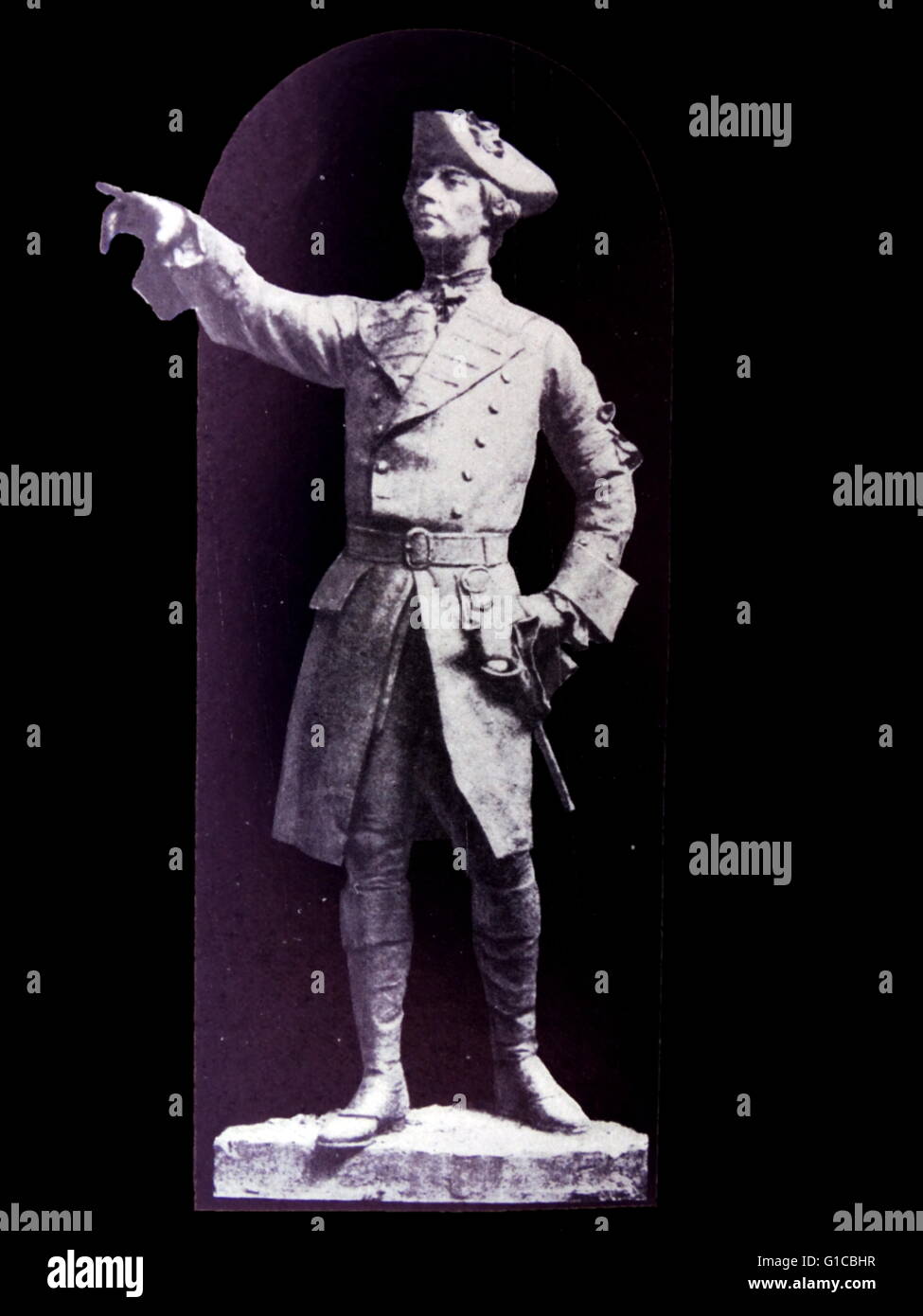Statua di Maggiore Generale James Wolfe (1727-1759) un ufficiale britannico ricordata soprattutto per la sua vittoria sui francesi battaglia presso la battaglia delle Pianure di Abramo in Canada nel 1759 Foto Stock