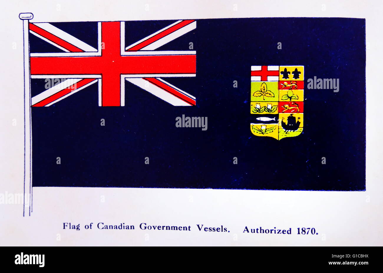 Bandiera del governo canadese di navi. Datata 1870 Foto Stock