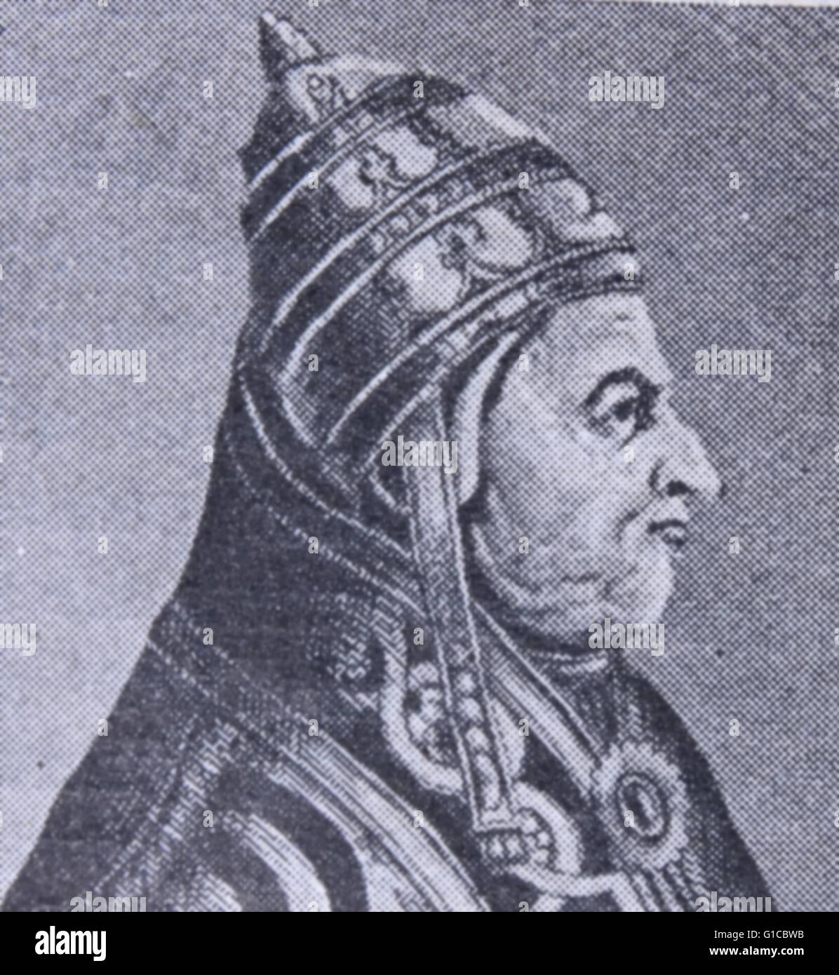Ritratto di papa Pio II (1405-1464) nato Enea Silvio Piccolomini Bartolomeo. Datata xv secolo Foto Stock