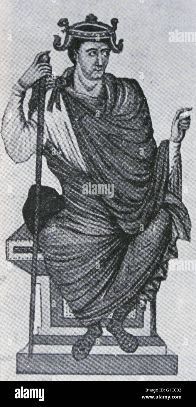Ritratto di Lothair I (795-855), re di Bravia, Italia e Francia centrale. Datata IX secolo Foto Stock