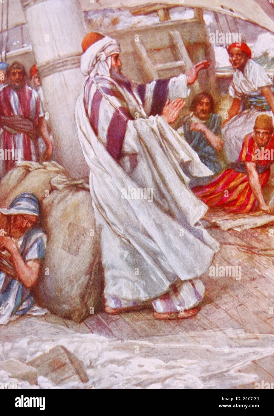 San Paolo in una visione vide tutti sulla nave potrebbe sopravvivere, la nave era naufragata sull isola di Mellita (Malta) in quello che ora è chiamato St Pauls Bay tutti scampati al sicuro a terra Foto Stock