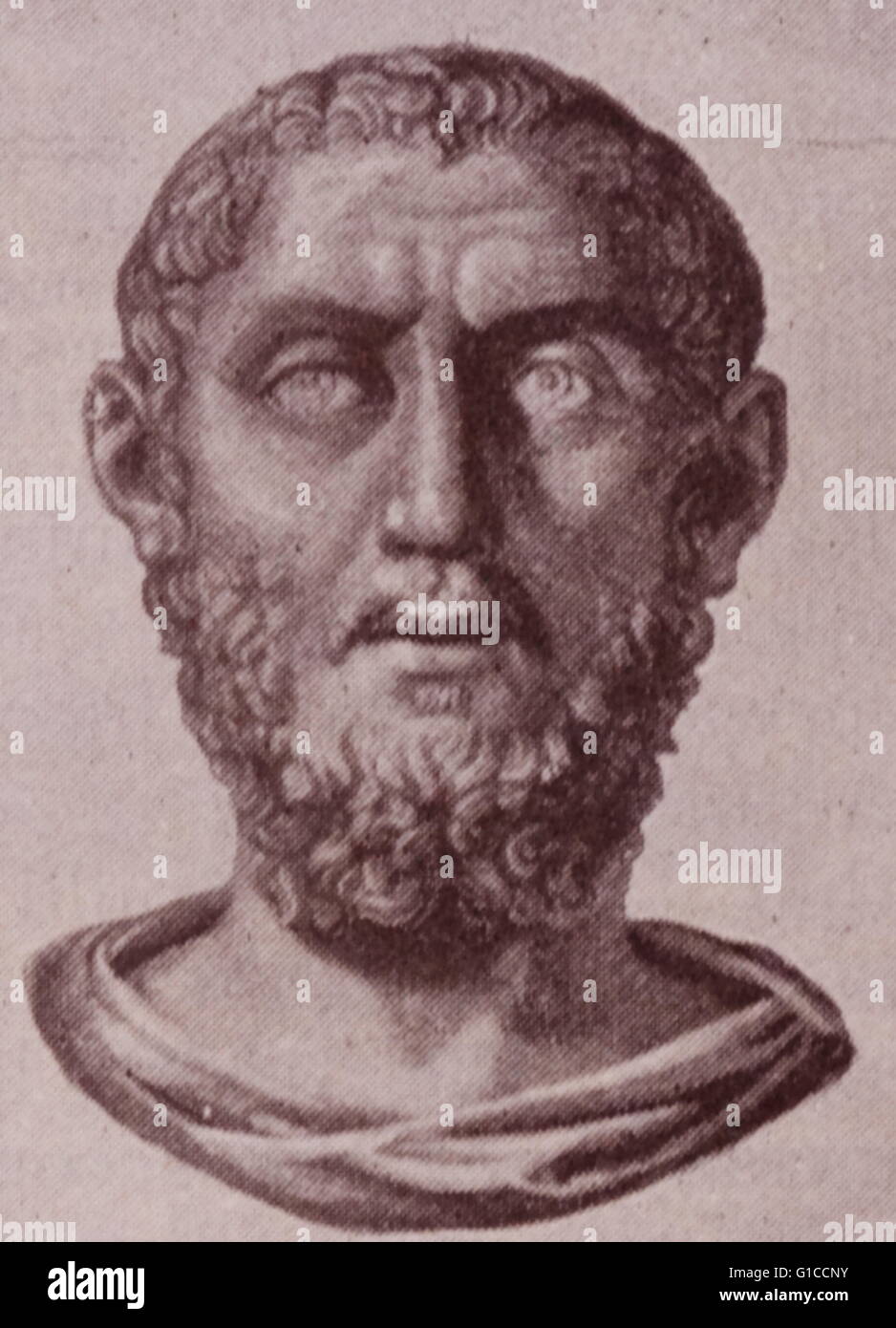 Busto di imperatore romano Macrinus Foto Stock