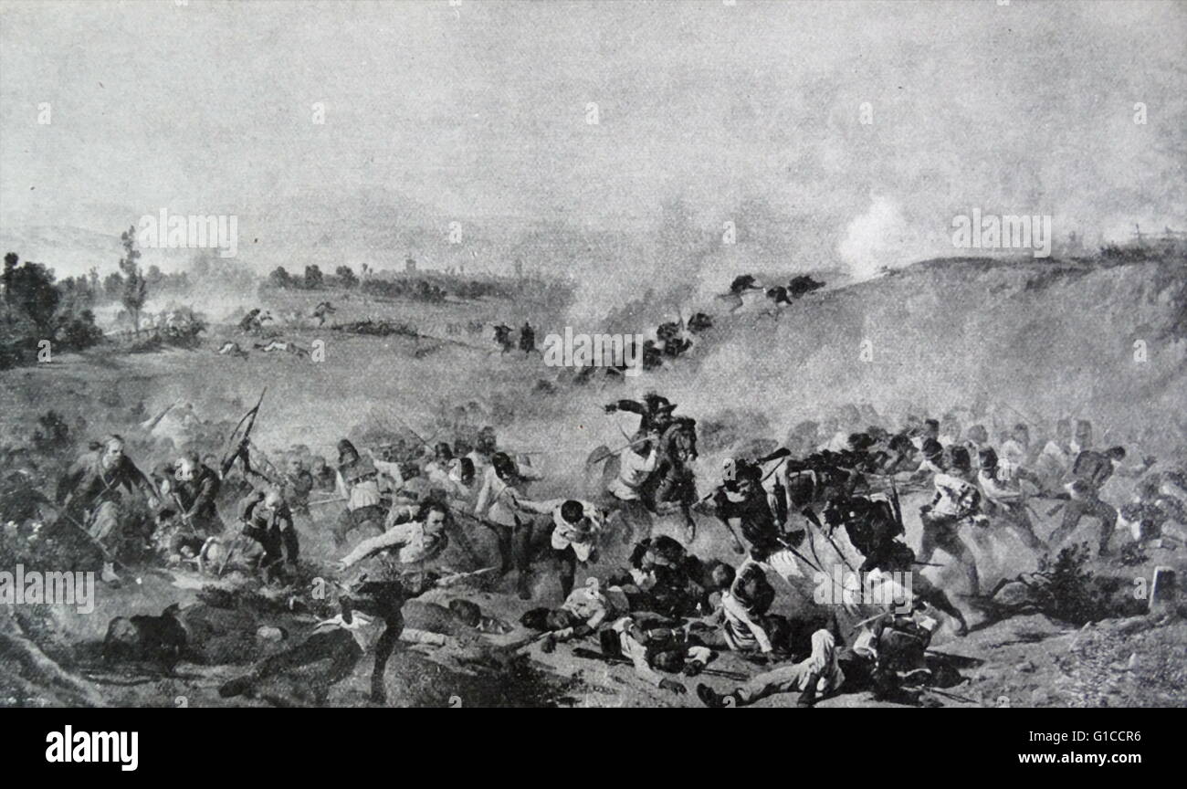 La battaglia di Palestro è stata combattuta su 30/31 maggio 1859 tra l'impero austriaco e le forze combinate del Regno di Sardinia-Piedmont e Francia Foto Stock