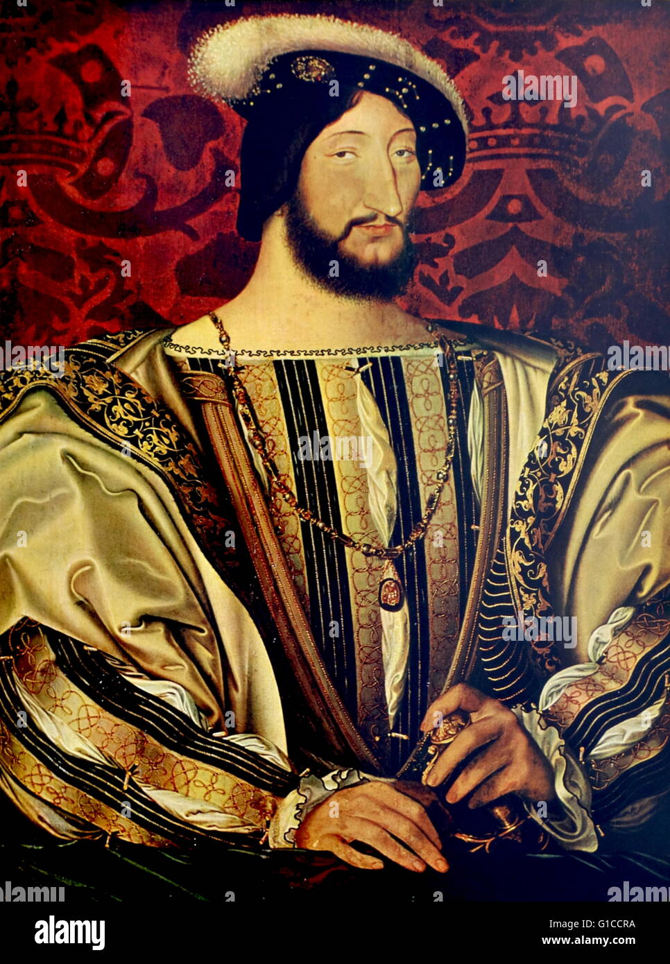 Ritratto di Re Francesco I di Francia (1494-1547) dall'Angoulême ramo della Casa di Valois. Datata XVI Secolo Foto Stock