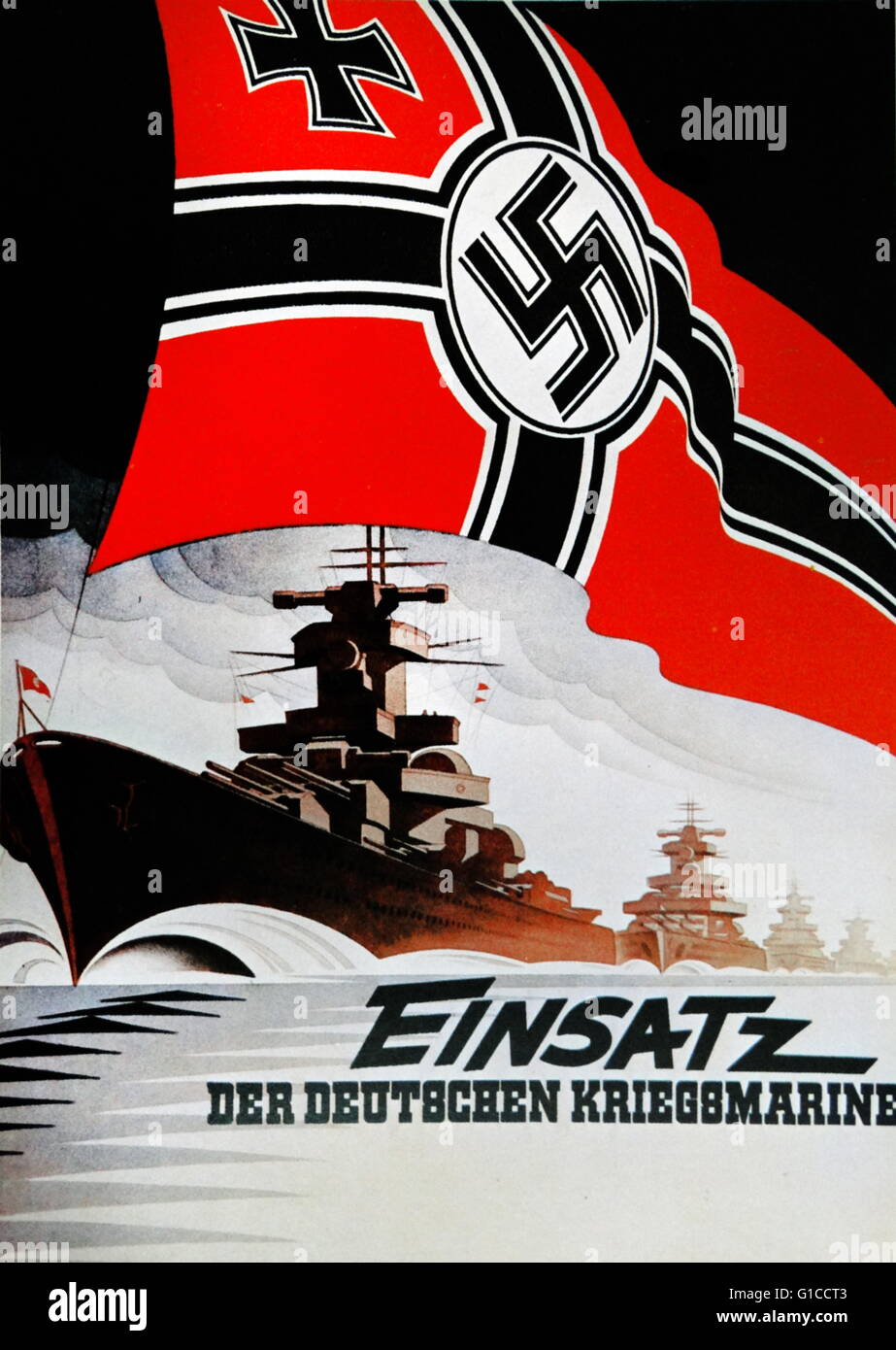 La seconda guerra mondiale, navale tedesco poster. Datata 1943 Foto Stock