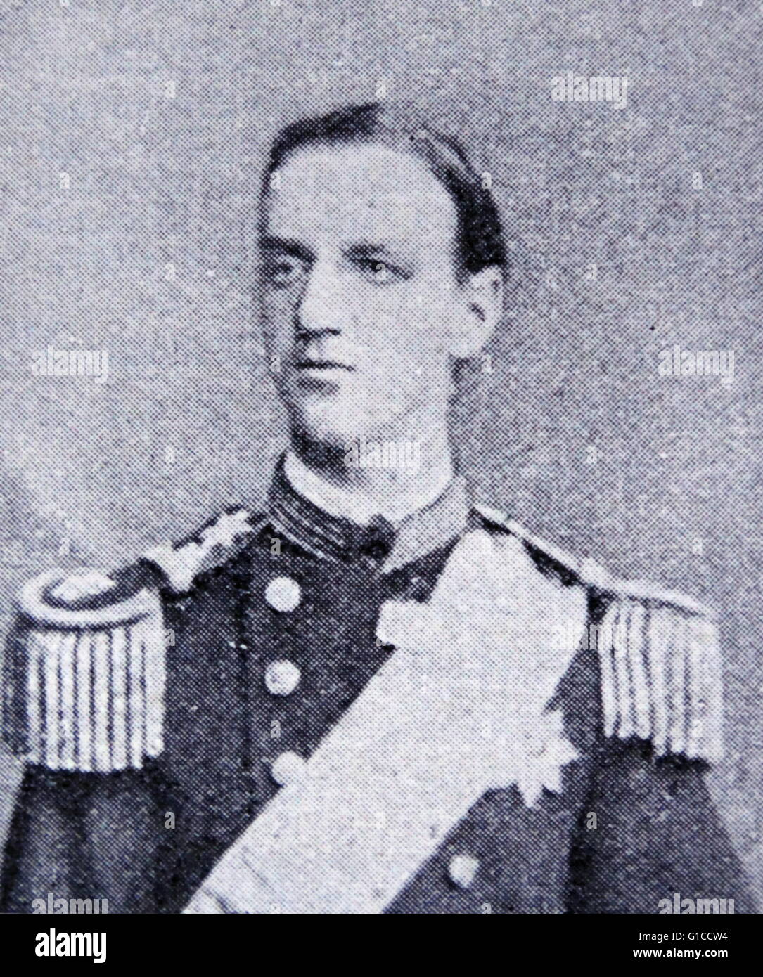 Ritratto di George IO della Grecia (1845-1913) Originariamente un principe danese, George è nato a Copenaghen e sembrava destinato ad una carriera nella Royal Navy danese. Datata del XIX secolo Foto Stock