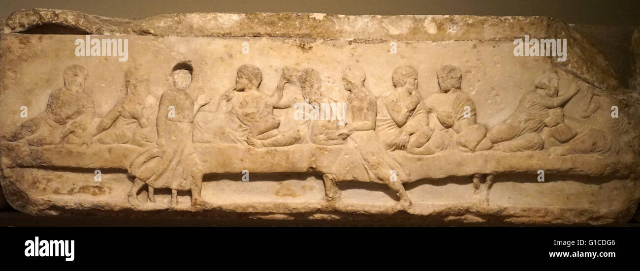 Dettaglio da la nereide monumento, una tomba scolpita da Xanthos nel periodo classico Lycia. Datata iv secolo A.C. Foto Stock