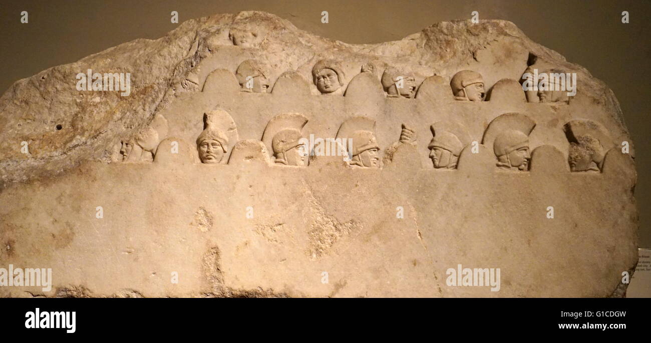 Dettaglio da la nereide monumento, una tomba scolpita da Xanthos nel periodo classico Lycia. Datata iv secolo A.C. Foto Stock