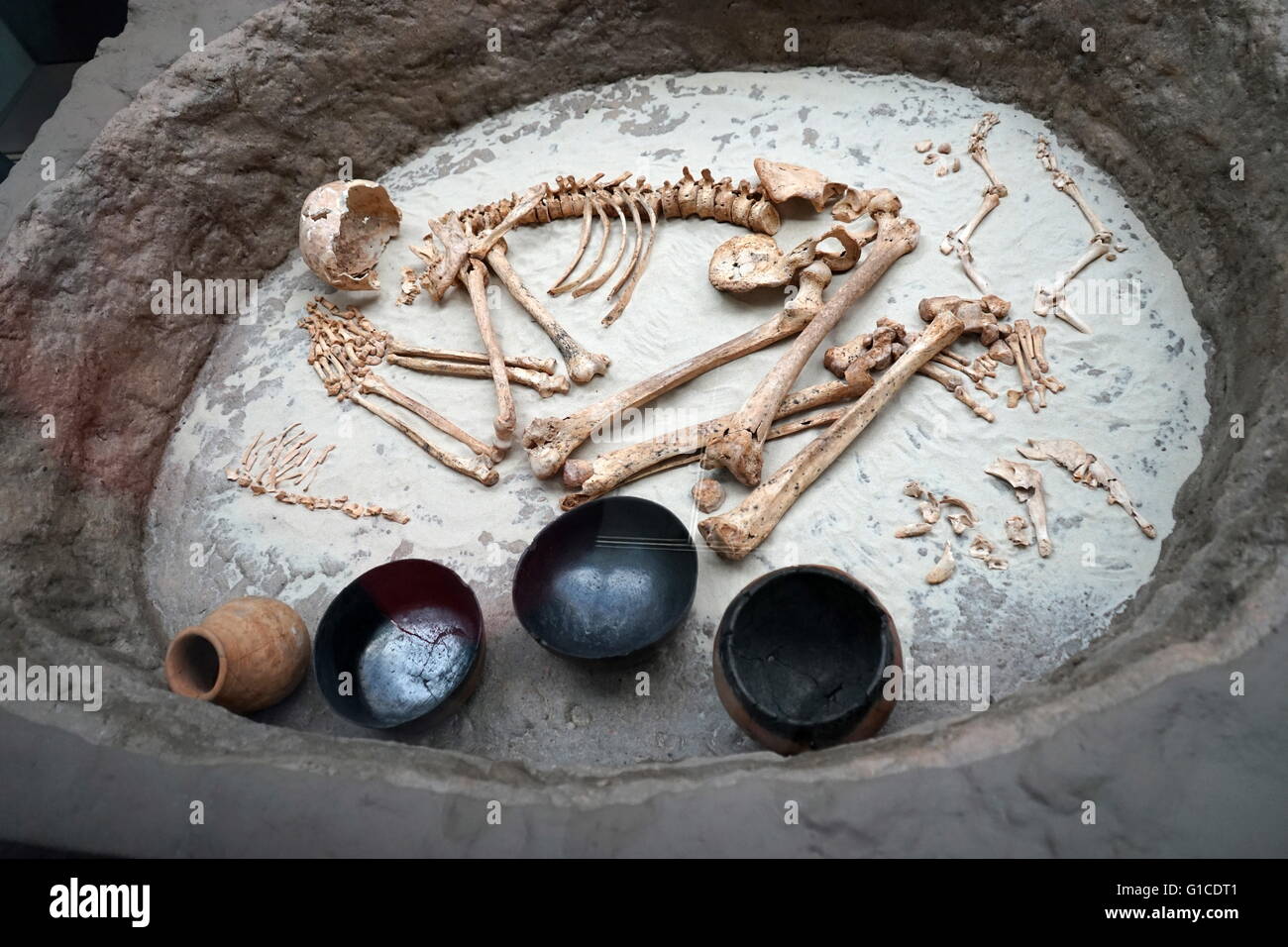 Kerma cultura sepoltura, tipico di Kerma cultura. Datata 2050 BC Foto Stock