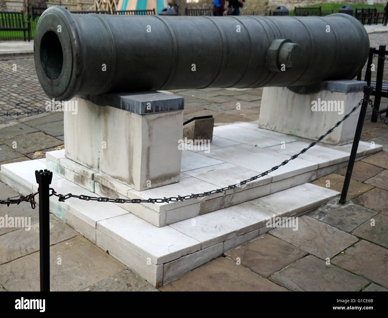 Xix secolo Bronzo cinese pistola fortezza, catturata dalle forze britanniche durante la Seconda Guerra in Cina. Datata 1840 Foto Stock