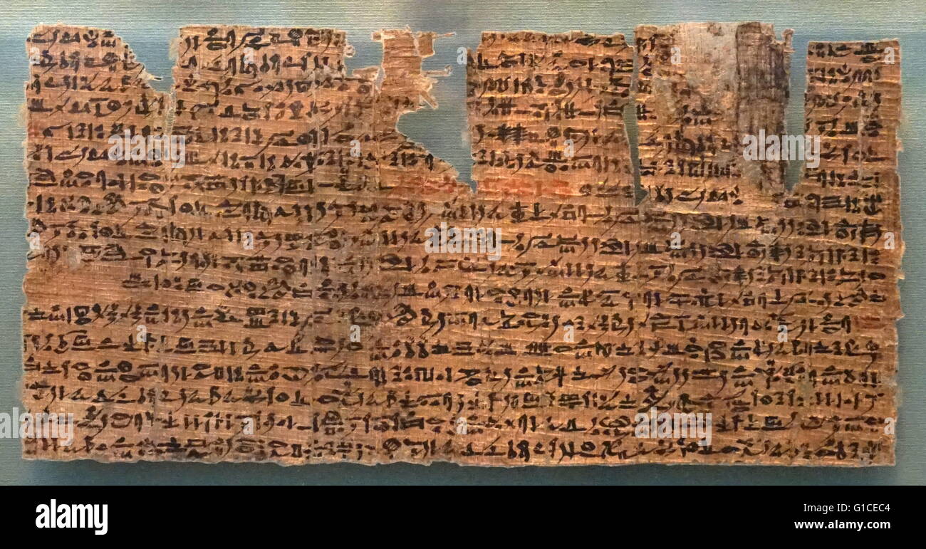 Papiro ieratico scongiurare ostile defunti. Dal periodo tolemaico. Datata 305 BC Foto Stock