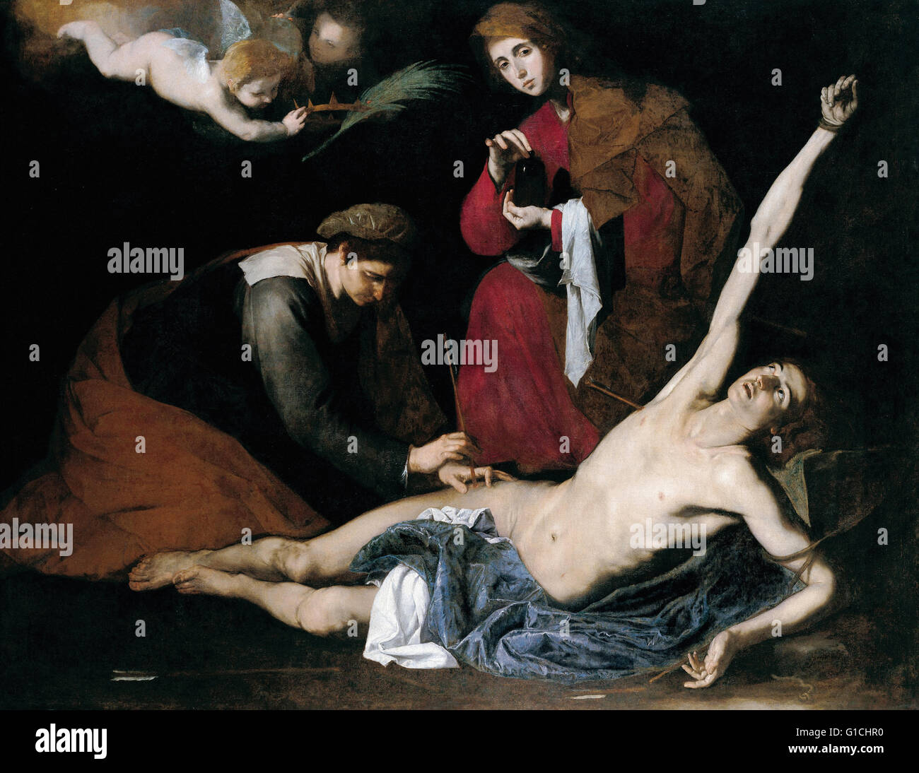 Jusepe de Ribera - San Sebastiano curato da santa donna - Museo de Bellas Artes de Bilbao Foto Stock