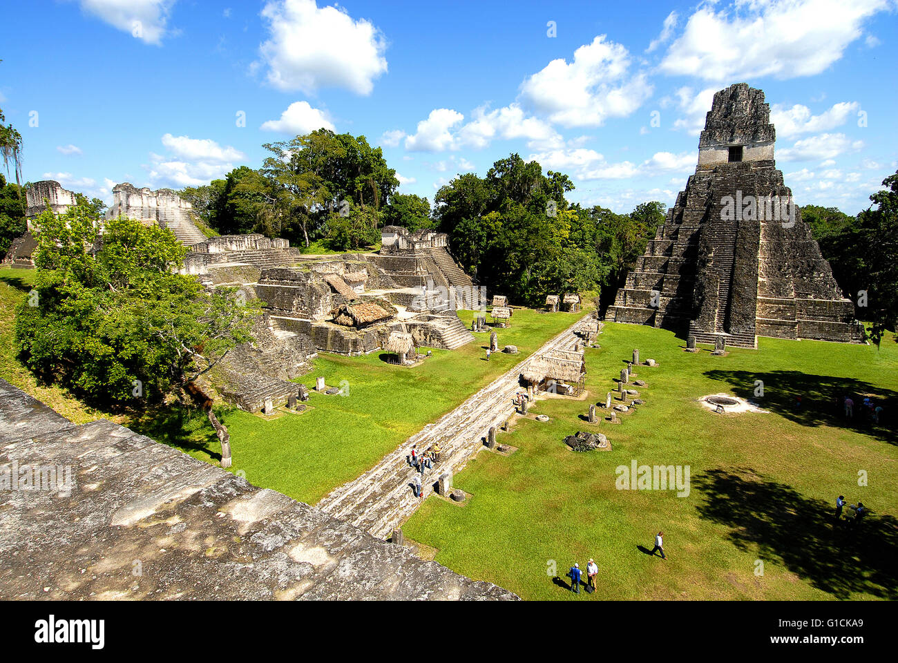 Tempio che io o il Tempio del gigante Jaguar a Tikal. Guatemala. Foto Stock