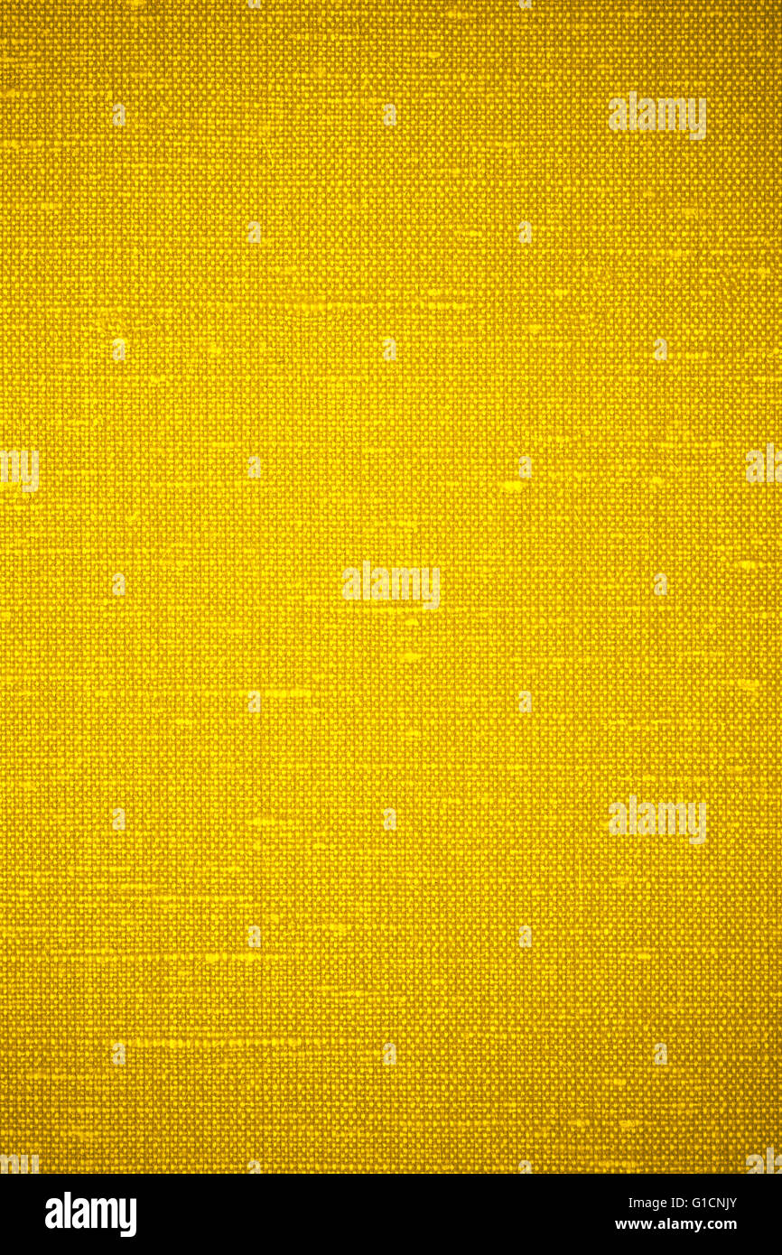 Biancheria di colore giallo di sfondo o tessuto di consistenza Foto Stock