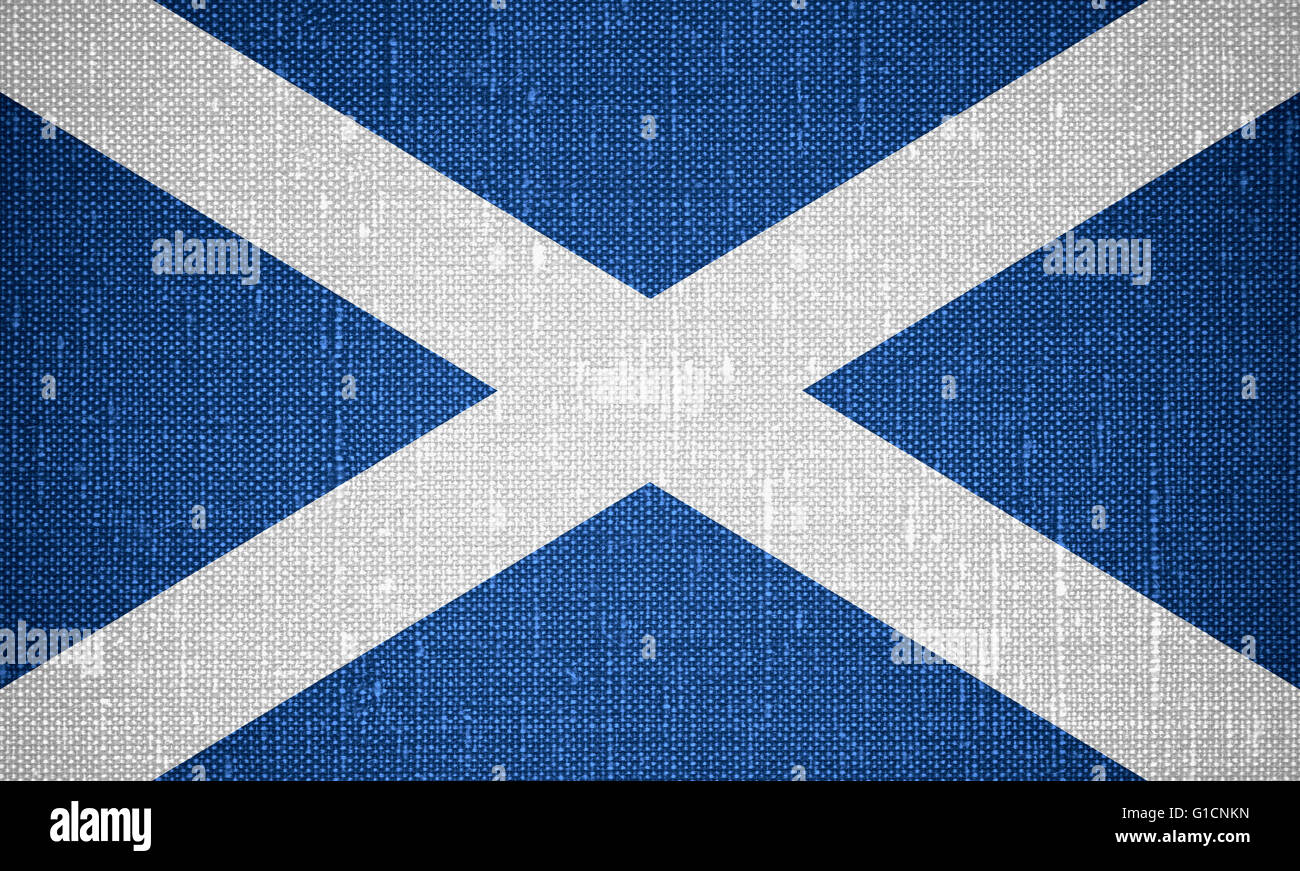 Bandiera della Scozia o Scottish banner su sfondo cnavas Foto Stock