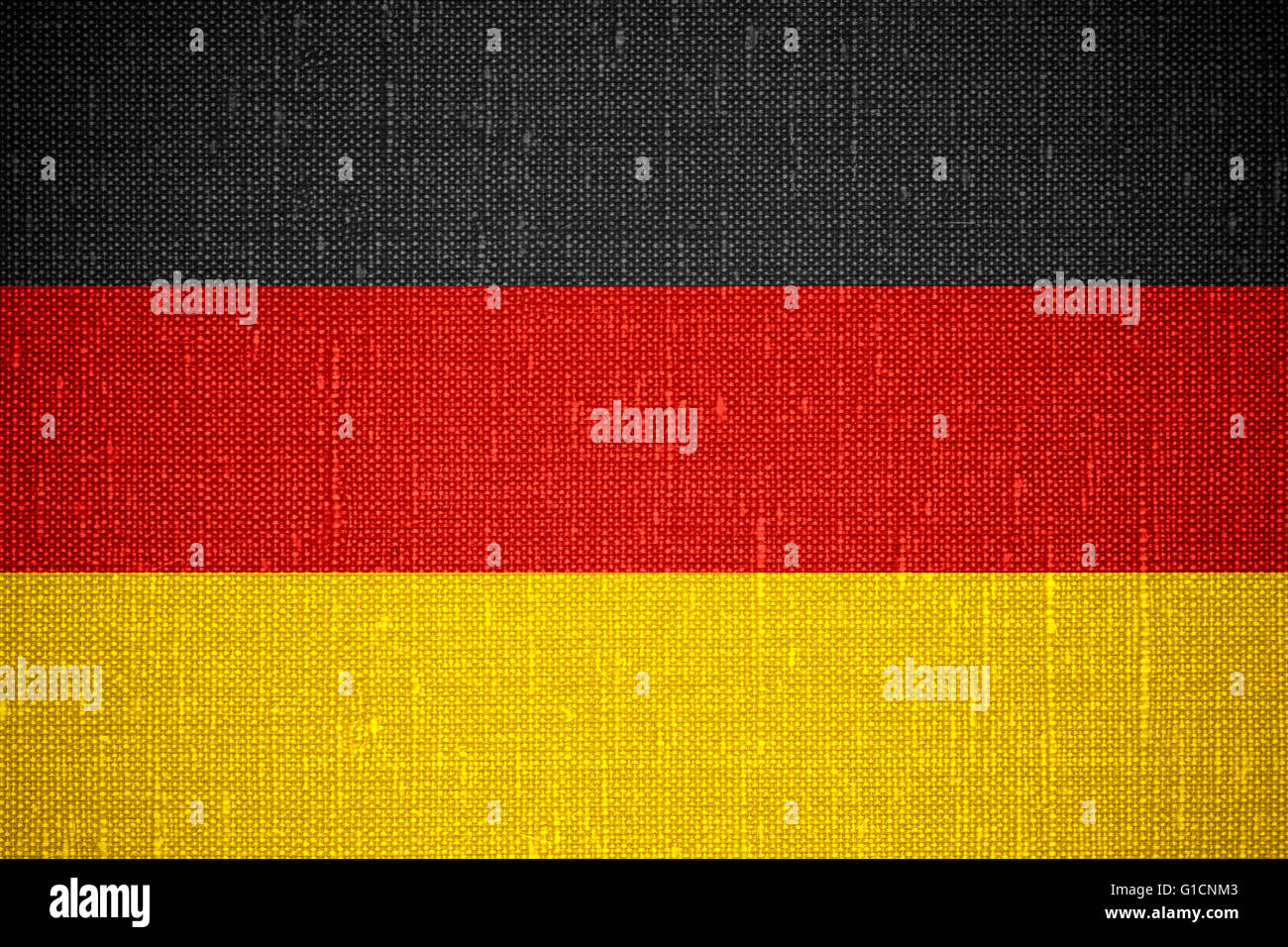 Bandiera della Germania o Tedesco banner su sfondo cnavas Foto Stock