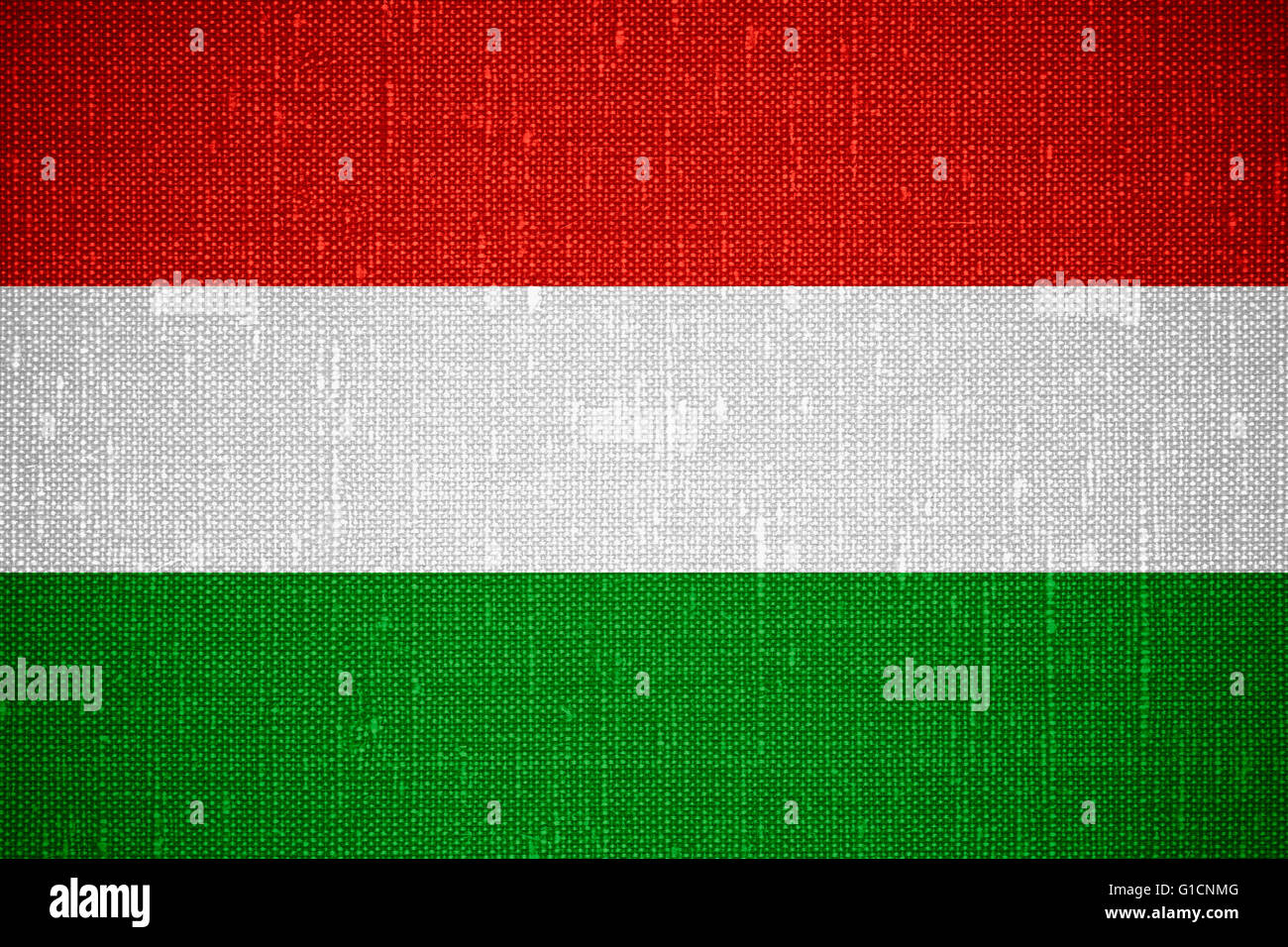 Bandiera dell'Ungheria o ungherese banner su sfondo cnavas Foto Stock